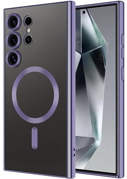 S24 Ultra Uyumlu Kamera Korumalı Magsafe Uyumlu Wireless Şarj Özellikli Zore Demre Kılıf-Siy indirimleri