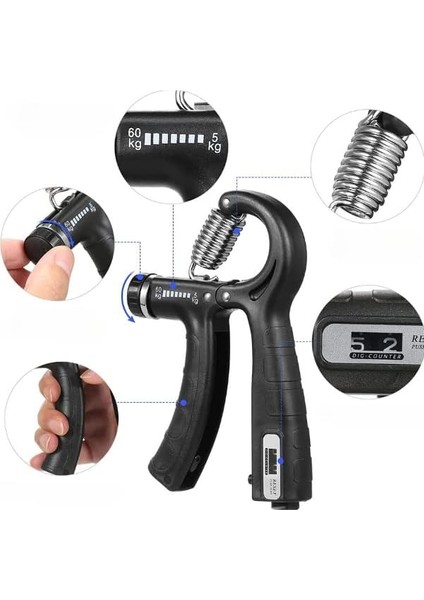 Sayaçlı El Yayı 60 kg – 5 kg Ayarlanabilir Bilek Kas Güçlendirici fiyatları