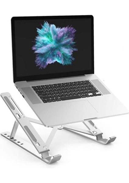 Macbook Laptop Bilgisayar Standı Notebook Özel Yükseltici Stand Tablet Tutucu Ayarlı Metal Metal Stand