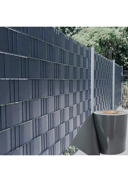 Panel Çit Pvc Koruma Bantları Antrasit 50 Metre - (15CM, Antrasit)