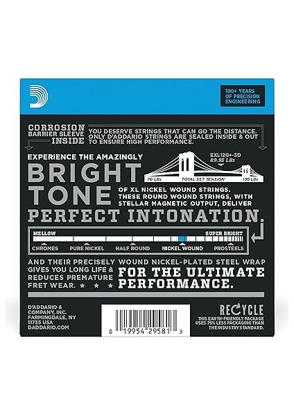 Elektro Gitar Telleri | Gitar Telleri Elektro Gitar Telleri | Elektro Gitar Telleri | EXL120+-3D Teller, Elektro Gitar Için fiyatları