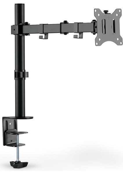 Monitör Tutucu - Masa Kelepçesi - 1 Monitör - 32 Inçe Kadar - 8 Kg'a Kadar - Vesa 75X75, 100X100 - Siyah, DA-90399
