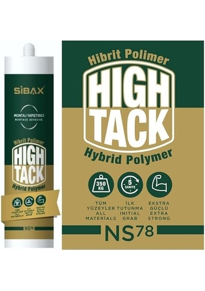 Sibax NS78 Hibrit High-Tack Montaj - Korniş Yapıştırıcısı 290 ml Beyaz indirimleri