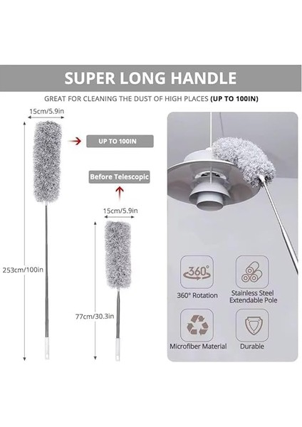 Alma Mop Bükülebilir Teleskopik 3'lü Püskülü Çok Fonksiyonlu Temizlik Seti,boşluk ve Tavan Temizliği Için Uzayabilir Toz Alma Seti ( Kolay , Pratik , Bükülebilir ) fırsatları
