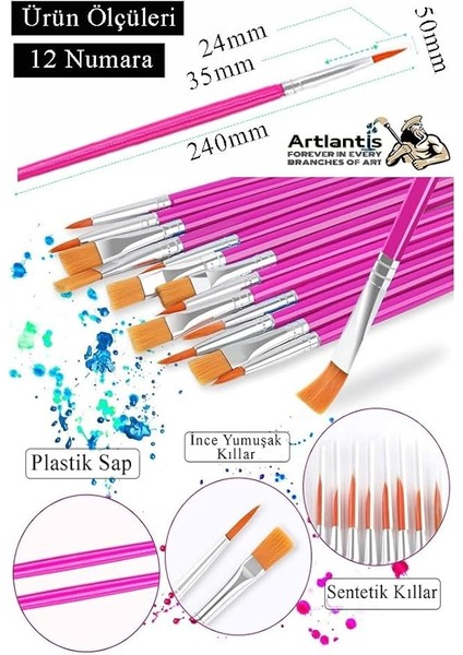 Fırçası 2 Numara 10 Adet Yuvarlak Uçlu Sentetik Resim Fırça Ekonomik Suluboya Akrilik Boya Guaj Boya Yağlı Boya modelleri