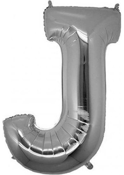 Vitrini J Harfi 16 Inç Gümüş Renk Folyo Balon 36 cm (Gümüş)