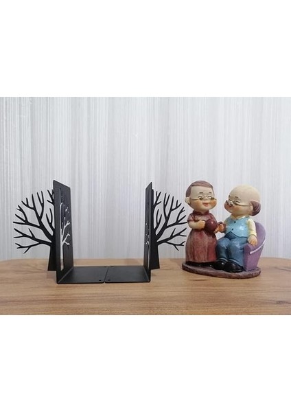 Dekoratif Hayat Ağacı Metal Kitap Tutucu 2'li Paket modelleri