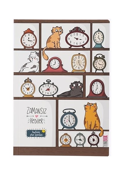 Zamansız Kedi Kitaplık Zamansız Ajanda, 15X21.5 cm modelleri