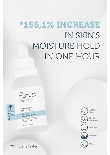 Purest Solutions, Yoğun Nemlendirme ve Dolgunlaştırıcı Etkili, Yenileyici Cilt Bakım Serumu 30 ml (Hyaluronic Acid%2 + B5) modelleri
