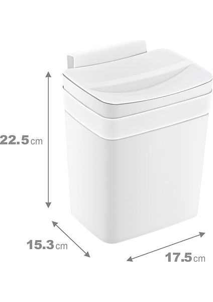 Soft Askılı Çöp Kutusu Beyaz 4 Lt - Beyaz, Çok Amaçlı Askılı Çöp Kutusu, Dolap Kapağı Askılı, Mutfak ve Banyo Için fiyatları