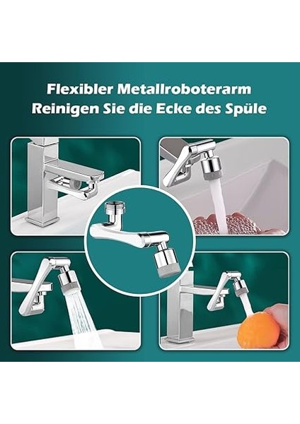 1080 Derece Musluk Uzatıcı, 1440° Döndürülebilir Çok Fonksiyonlu Uzatma Musluğu, Evrensel Perlatörlü, 2 Püskürtme Fonksiyonlu Musluk Uzatması, Gluckaro Muslukları Mutfak/banyo Için indirimleri
