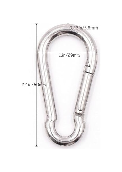 6 Adet Karabina Klip Ağır, 304 Paslanmaz Çelik Karabina, Kilitleme Karabina (M6), Açık Hava, Balıkçılık, Yürüyüş, Seyahat Için Snap Kanca fırsatları