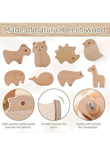 12 Adet Ahşap Dolap Topuzları Vidalar, Hayvan Şekli Mobilya Çekme Kolu Çocuk Odası Için, Günlük Renk Ahşap Kulplar Için Dolaplar Için Çocuk Odası fiyatları