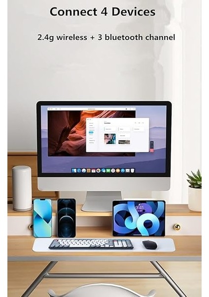 Bluetooth Klavye Mouse Kablosuz Klavye ve Rgb Mouse Set 2.4g Bluetooth ve Batarya Taşınabilir Hafif ve Ince Tasarım ZYG-806 fırsatları