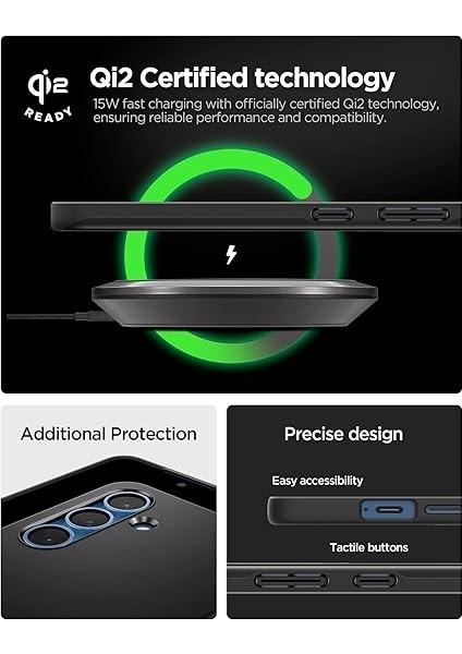 Galaxy S25 Ince Kılıf Thin Fit Hava Kanalı Teknolojisi™ Askeri Sınıf Koruma Thin Fit Magfit Özellikli Black Kapak - ACS08993 modelleri