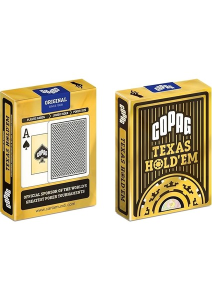 Texas Hold'em Gold Jumbo Endeks Oyun Kartları, Siyah