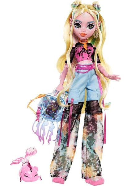 Hıgh Lagoona Blue Bebek Evcil Hayvanı Neptuna ve Aksesuarlarıyla Monster High Lagoona Blue Bebek HXH75