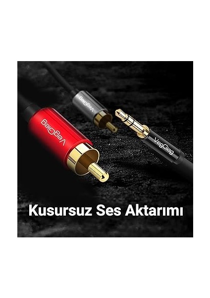 3.5mm Aux To 2 Rca Ses Kablosu 3 Metre fiyatları
