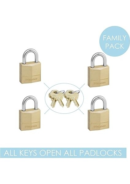 Lock Küçük Asma Kilit Seti [anahtar] [4'lü Paket] [aile Paketi] [eşzamanlı Kilitleme] 120EURQNOP - Sırt Çantaları, Bavullar, Bilgisayar Çantaları ve Daha Fazlası Için Harika modelleri
