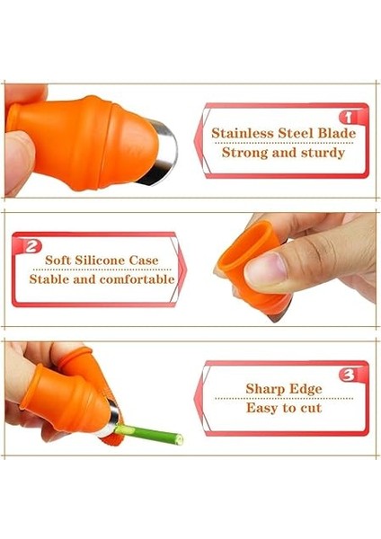 Silikon Başparmak Bıçağı ve Kesilmeye Dayanıklı Parmak Kılıfı Seti – Meyve ve Sebze Toplama Için Paslanmaz Çelik Kesici, Bahçe Budama Eldiveni Kiti indirimleri