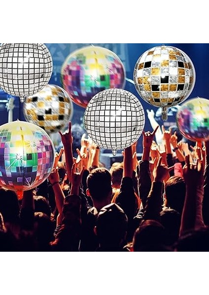Parti Dekorasyonu, Helyum Balonları, 9 Adet Disko Küresi, 22 Inç 4d Disko Küresi, Dekorasyon, Doğum Günü, Renkli Disko Folyo Balonları, Disko Temalı Parti, Doğum Günü, Parti, Mitzvah Mezuniyet fırsatları