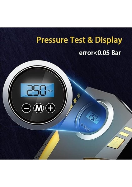 Dijital Lastik Şişirme 12V Dc Taşınabilir Hava Kompresörü 150 Psı Lastik Pompası Basınç Göstergeli Fener ST-5002 modelleri