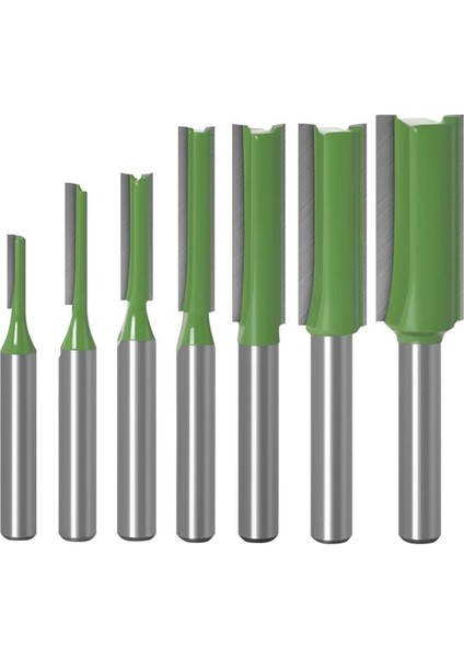 6mm Shank Düz Yönlendirici Bit Seti, 7 Adet Düz Freze Kesici, Profesyonel Tek/çift Flüt Düz Yönlendirici Bit Ağaç Işleme Için