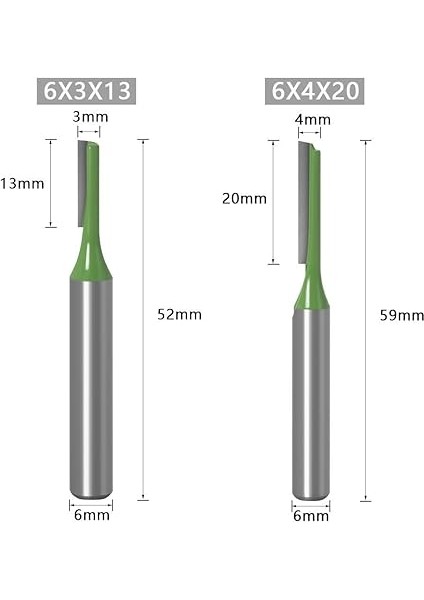 6mm Shank Düz Yönlendirici Bit Seti, 7 Adet Düz Freze Kesici, Profesyonel Tek/çift Flüt Düz Yönlendirici Bit Ağaç Işleme Için modelleri