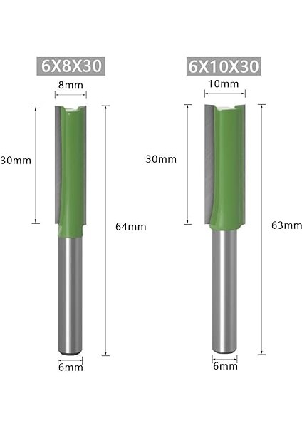 6mm Shank Düz Yönlendirici Bit Seti, 7 Adet Düz Freze Kesici, Profesyonel Tek/çift Flüt Düz Yönlendirici Bit Ağaç Işleme Için indirimleri