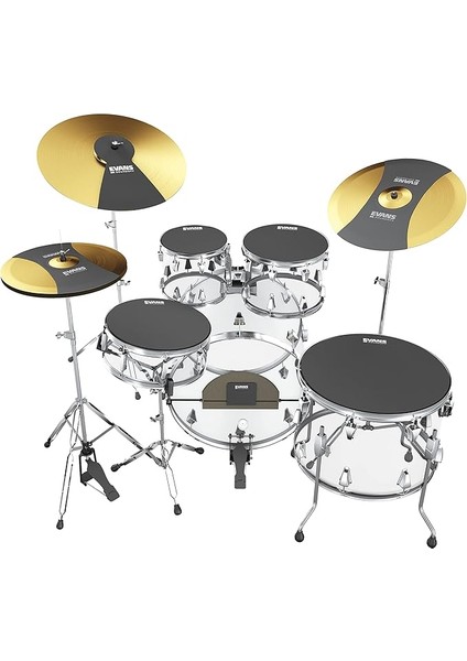 Soundoff Davul Sessiz Pedleri - Tam Kutu Davul Pedi Seti - Davul Sessizleri Paketi - 3 Zil, 4 Tom/trampet ve 1 Bas Davul Sessiz - Davul Kitlerini Susturmak Için Harika - Fusion