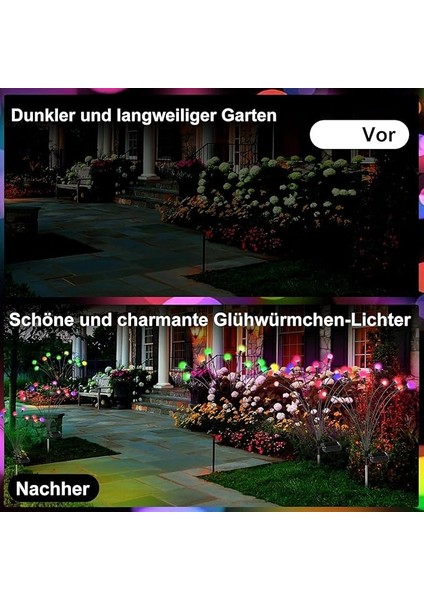 Dış Mekan Için Solar Lamba, 2 Adet, Güneş Enerjisiyle Çalışan Ateş Böceği Işığı, 16 Mini Küreli, Su Geçirmez, Çim, Avlu, Teras, Bahçe, Süs Eşyaları Için Solar Lamba, Hediyeler, fırsatları