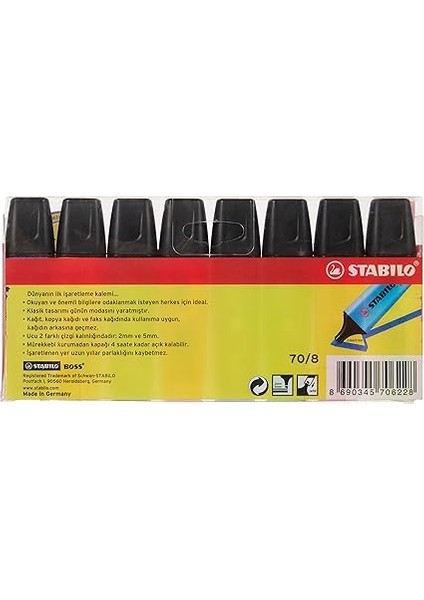 Boss Orıgınal - Fosforlu Kalem - 8'li Paket - Çeşitli Renkler fiyatları