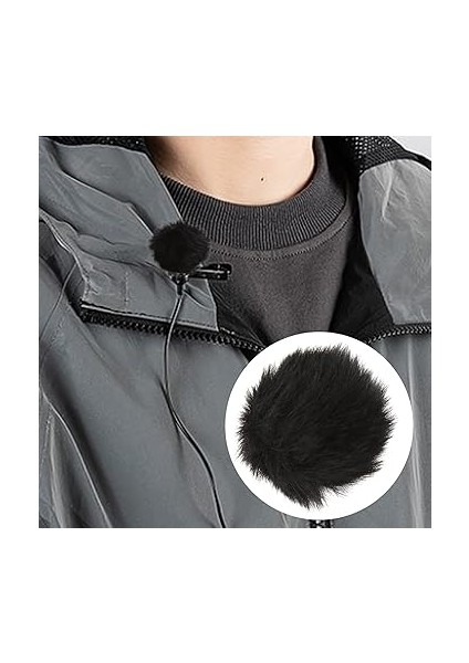 Yapay Kürk Yaka Mikrofonu Ön Cam Yaka Mikrofonu Rüzgar Muff Tüylü Mikrofon Üzerinde Klip Muff Uygulamalı Aile (Black) modelleri