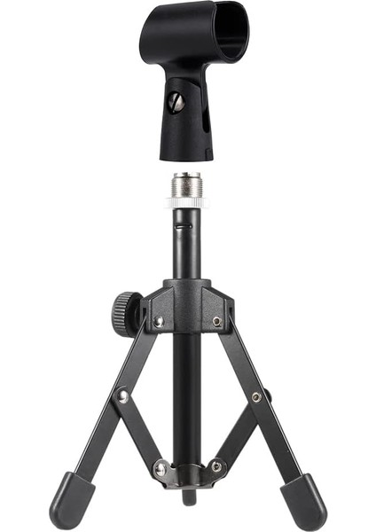 Ms-12 Mini Katlanabil Ayarlanabil Masaüstü Mikrofon Standı Tr Toplantı Dersleri Podcast'ler Için Mc5 Mic Klip Tutucu Braketi ile