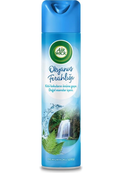 Wick Aerosol Premium Koku Serisi Okyanus Ferahlığı Sprey Oda Kokusu (1 x 300 Ml)