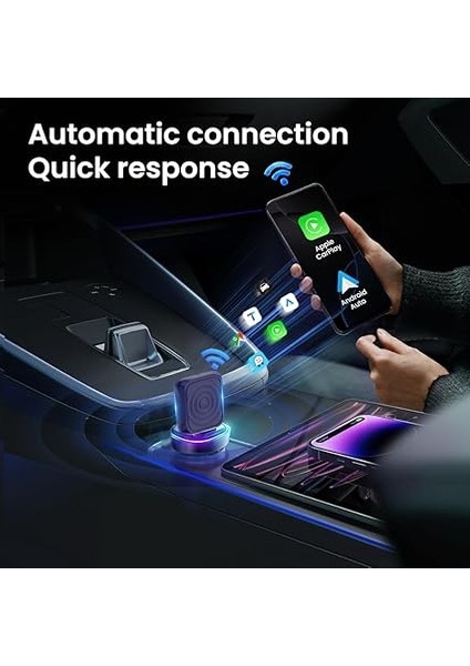 2025 Kablosuz Carplay &amp; Android Araç Adaptörü, Kablosuza Yükseltilmiş Kablolu Bağlantı, Usb-A/type-C ile Tak ve Çalıştır, iPhone Ios 10+ ve Android 11.0+ ile Çalışır indirimleri