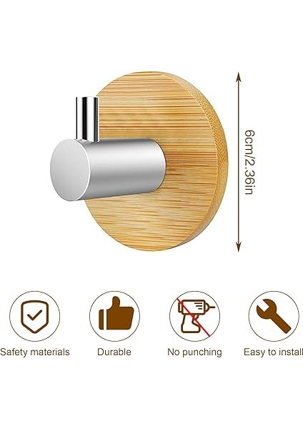 Ahşap Bambu Havlu Askısı, 2 Adet, 304 Paslanmaz Çelik Bambu Kanca, Suya Dayanıklı, Yapışkan Kanca, Duvar Havlu Askısı, Ahşap, Kendinden Yapışkanlı Kanca, Oturma Odası, Mutfak, Banyo, Yatak fiyatları