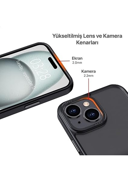 iPhone 13 ve 14 Için Mat Hybrid Materyal Metal Kamera Korumalı ve Metal Tuş Takımlı Ultra Güçlü Koruma Sağlayan ve Şık Görünümlü Premium Kılıf (Siyah, 13-14) fırsatları