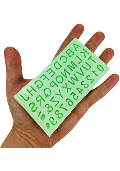 Vitrini Alfabe Şeklinde Harf ve Rakam Silikon Kokulu Taş ve Sabun Kalıbı 1X1X1 cm