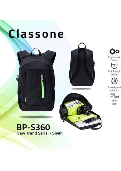 15.6 Inç BP-S360 New Trend Serisi Sırt Çantası, Siyah fiyatları