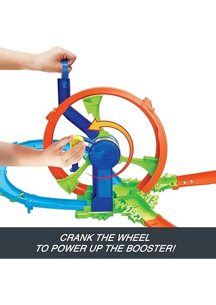 Wheels Hızlı Fırlatma ve Döngü Parkuru Oyun Seti Hot Wheels Hızlı Fırlatma ve Döngü Parkuru Oyun Seti ve 1:64 Ölçekli Metal Oyuncak Araba, Çarpışma Temalı Pist Seti JBX65 modelleri