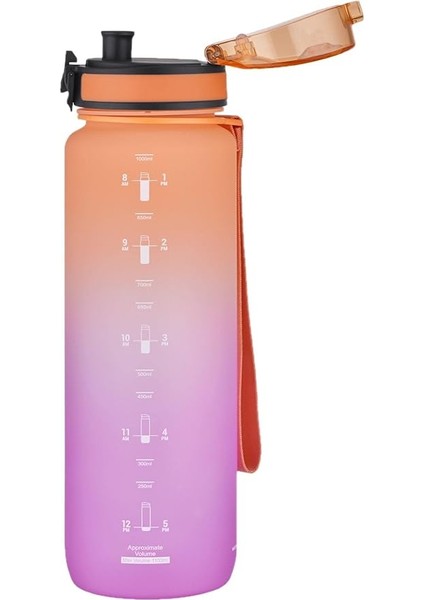 Fiftyfifty 1000ML Büyük Boy Çift Renk Softtouch Ff Collection Tritan Su Matarası Turuncu-Mor fiyatları