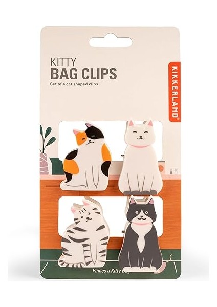 Poşet Klipsi Kedi 4'lü modelleri