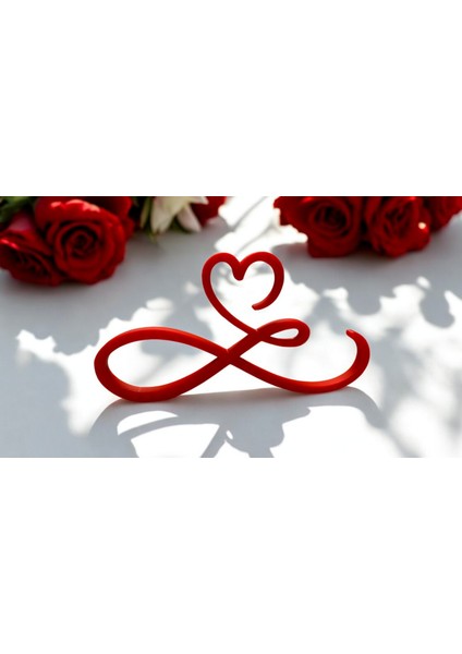 Sevgililer Günü Dekoru Minik Kalp Sonsuzluk Sembolu Kırmızı Renk