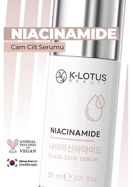 Beauty Cildi Parlatır, Sıkılaştırır ve Cilt Bariyerini Güçlendirici Glass Skin Niacinamide Cam Cilt Serumu indirimleri