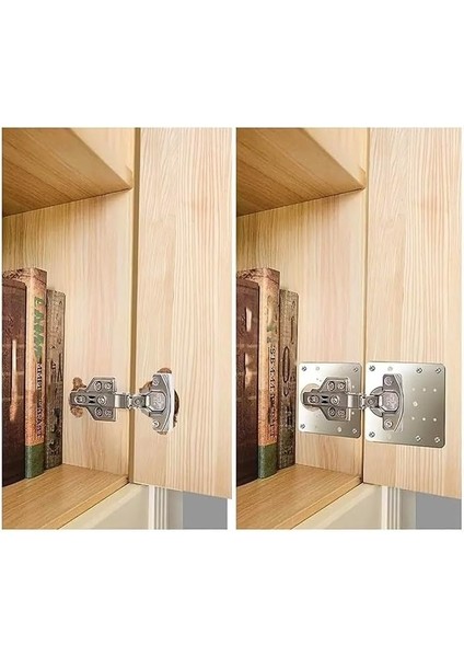 Çelik Menteşe Onarım Plakası, 9x9 cm Paslanmaz Çelik Mobilya Dolap Menteşe Plakası Kare