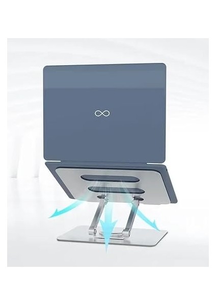 360 Derece Sonsuz Pozisyonda Dönebilen Katlanabilir Metal Alaşımlı Yükseklik ve Açı Ayarlı Kaydırmaz Tablet Notebook ve Laptop Standı (Tablet Standı N03) fırsatları