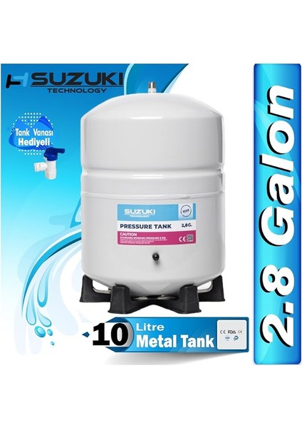 Su Arıtma Deposu,su Arıtma Tankı(2.8 Galon) 10 Litre Metal Tank