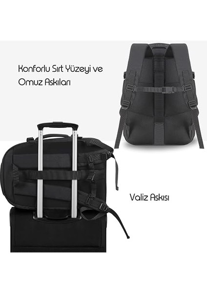 Explor Eco MCE-1205 34L El Bagajı Seyahat Sırt Çantası, 17.3 Inç Laptop Sırt Çantası, Su Geçirmez Kabin Boy Sırt Çantası, Çevre Dostu, Reflektörlü Hafta Sonu Çantası indirimleri