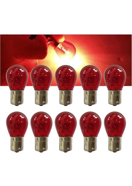 Adet 12V P21/5W Çift Duy Yakın Tırnak Kırmızı Renk Ampul BAZ15D